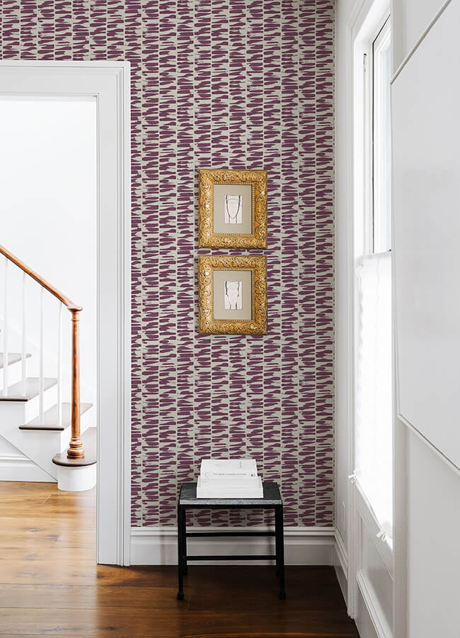 myrtle-purple-abstract-stripe-wallpaper-york-wallcoverings-4120-26846 - York Wallcoverings Papel pintado