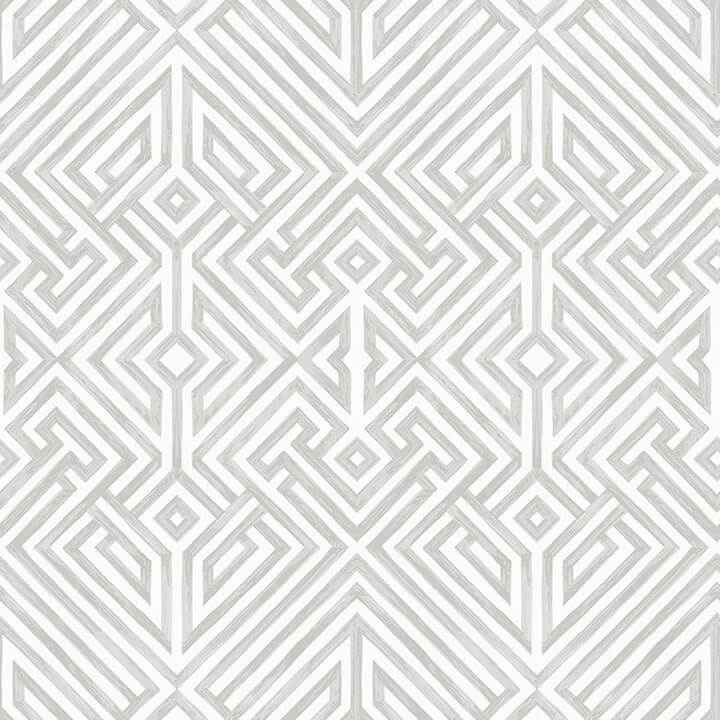 Lyon Silver Geometric Key Wallpaper - York Wallcoverings - 4120-26849 - York Wallcoverings Wallpaper