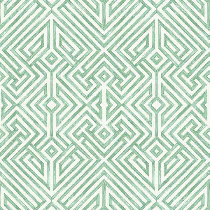 Lyon Green Geometric Key Wallpaper - York Wallcoverings - 4120-26850 - York Wallcoverings Wallpaper