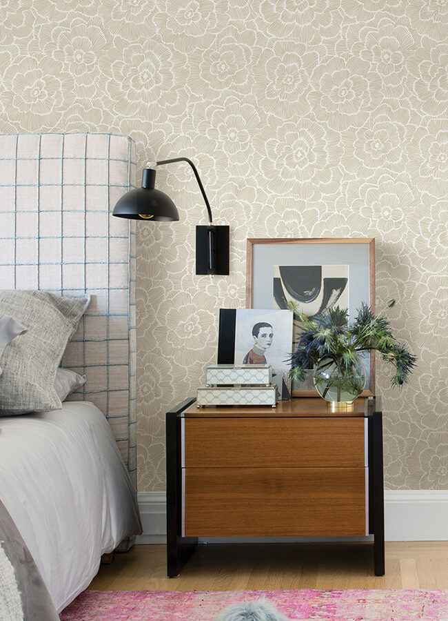 Periwinkle Stone Textured Floral Wallpaper - York Wallcoverings - 4120-26852 - York Wallcoverings Wallpaper