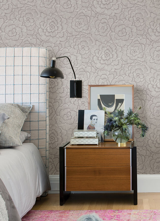 periwinkle-sterling-textured-floral-wallpaper-york-wallcoverings-4120-26853 - York Wallcoverings Papel pintado