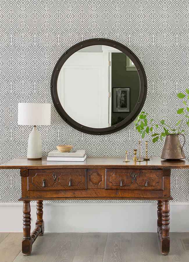 Lyon Grey Geometric Key Wallpaper - York Wallcoverings - 4120-26854 - York Wallcoverings Wallpaper