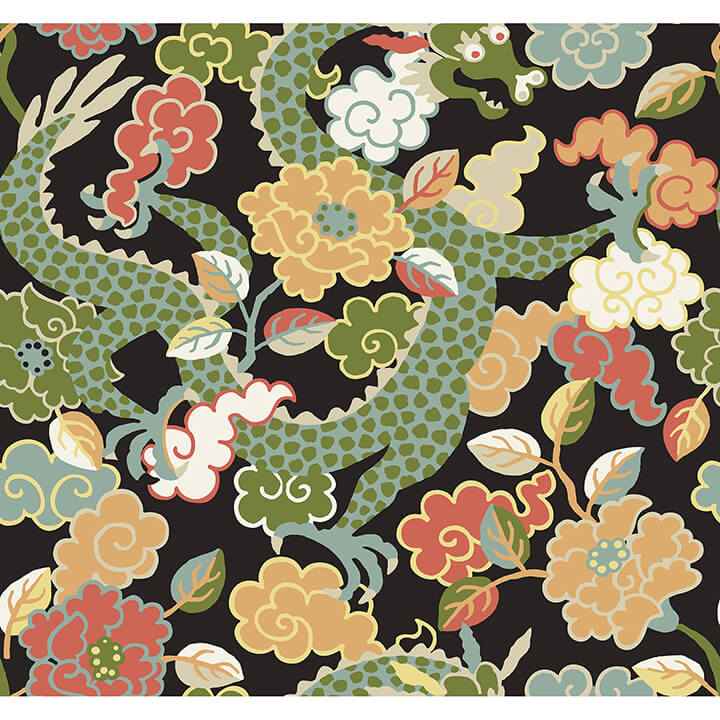 Yanci Green Dragon Wallpaper - York Wallcoverings - 4120-72005 - York Wallcoverings Wallpaper
