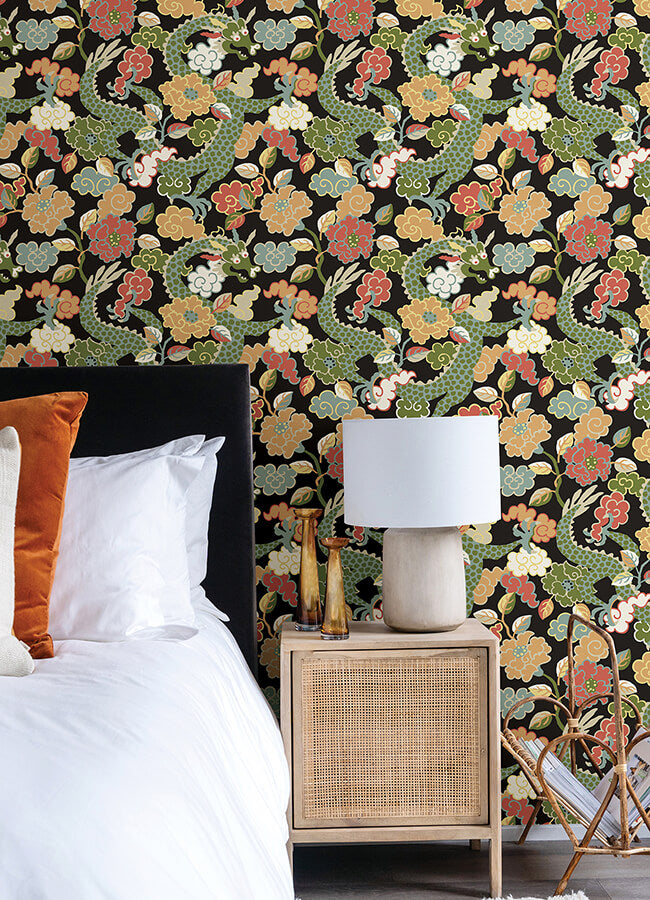yanci-green-dragon-wallpaper-york-wallcoverings-4120-72005 - York Wallcoverings Papel pintado