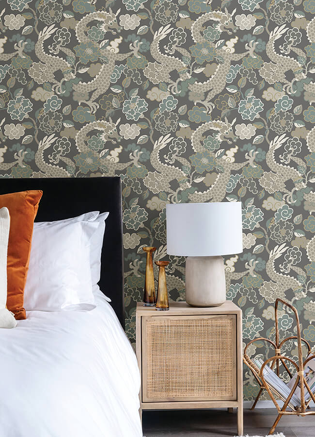 yanci-stone-dragon-wallpaper-york-wallcoverings-4120-72006 - York Wallcoverings Papel pintado