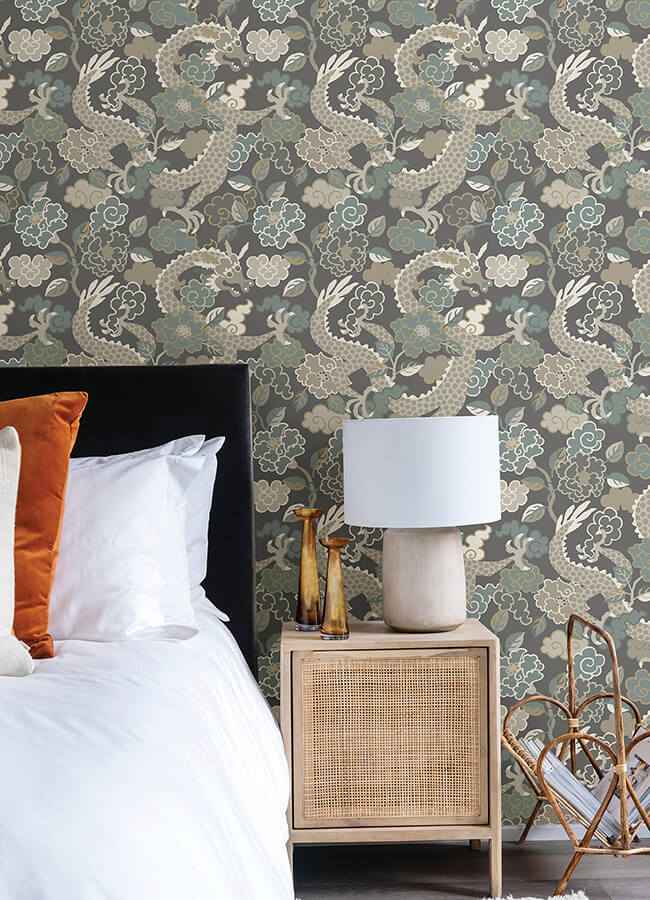 Yanci Stone Dragon Wallpaper - York Wallcoverings - 4120-72006 - York Wallcoverings Wallpaper