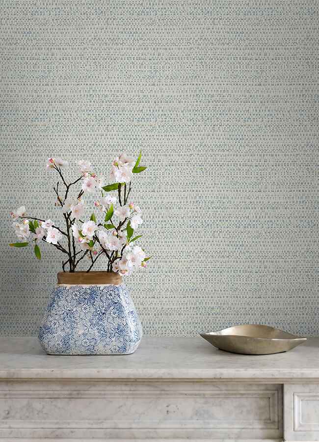Balantine Light Blue Weave Wallpaper - York Wallcoverings - 4071-70056 - York Wallcoverings Wallpaper