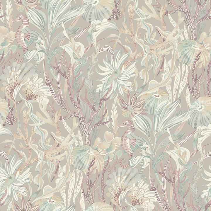 Kelp Garden Mauve Tropical Reef Wallpaper - York Wallcoverings - 4071-71002 - York Wallcoverings Wallpaper