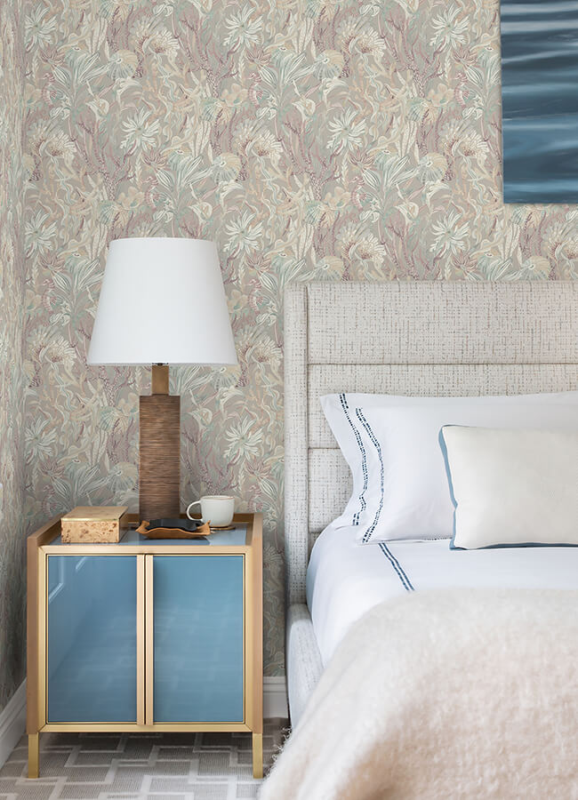 kelp-garden-mauve-tropical-reef-wallpaper-york-wallcoverings-4071-71002 - York Wallcoverings Wallpaper