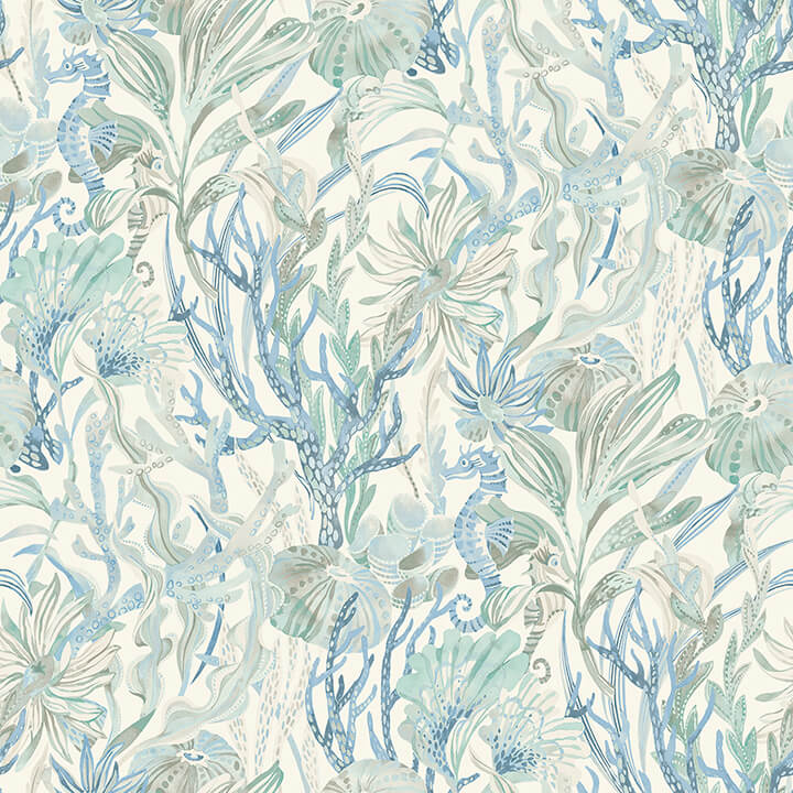 kelp-garden-light-blue-tropical-reef-wallpaper-york-wallcoverings-4071-71003 - York Wallcoverings Wallpaper
