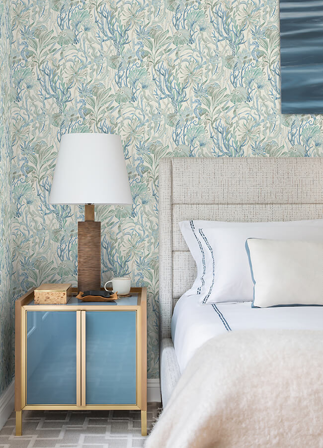 kelp-garden-light-blue-tropical-reef-wallpaper-york-wallcoverings-4071-71003 - York Wallcoverings Wallpaper