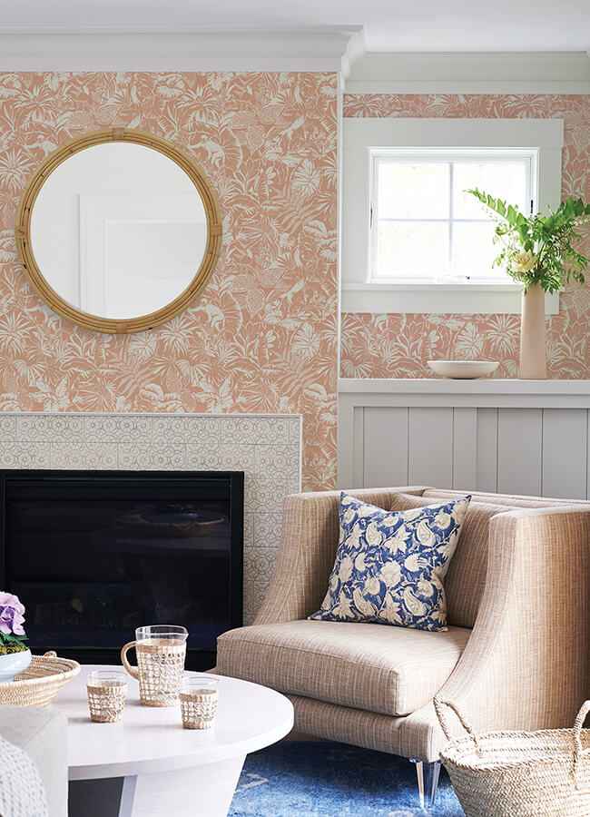 Corcovado Coral Jungle Jamboree Wallpaper - York Wallcoverings - 4071-71010 - York Wallcoverings Wallpaper