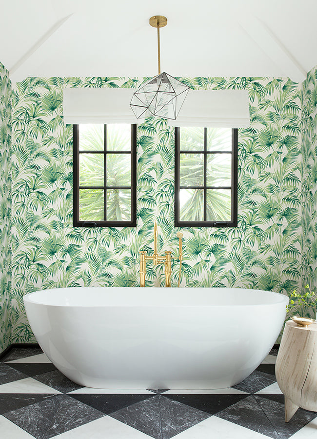 manaus-green-palm-frond-wallpaper-york-wallcoverings-4071-71014 - York Wallcoverings Papel pintado
