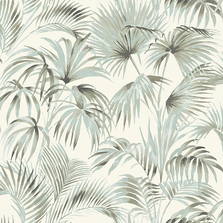 manaus-aqua-palm-frond-wallpaper-york-wallcoverings-4071-71015 - York Wallcoverings Papel pintado