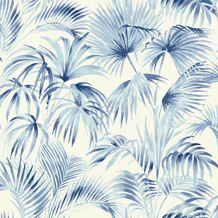 Manaus Blue Palm Frond Wallpaper - York Wallcoverings - 4071-71016 - York Wallcoverings Wallpaper