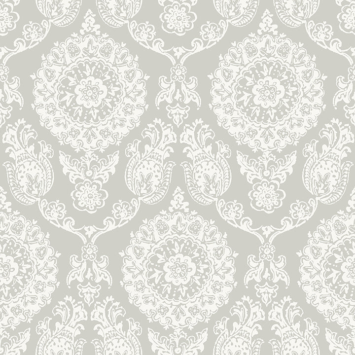helm-damask-taupe-floral-medallion-wallpaper-york-wallcoverings-4071-71020 - York Wallcoverings Papel pintado