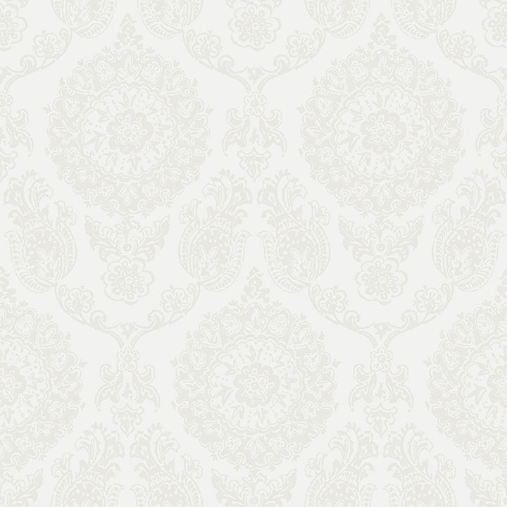 helm-damask-white-floral-medallion-wallpaper-york-wallcoverings-4071-71021 - York Wallcoverings Papel pintado