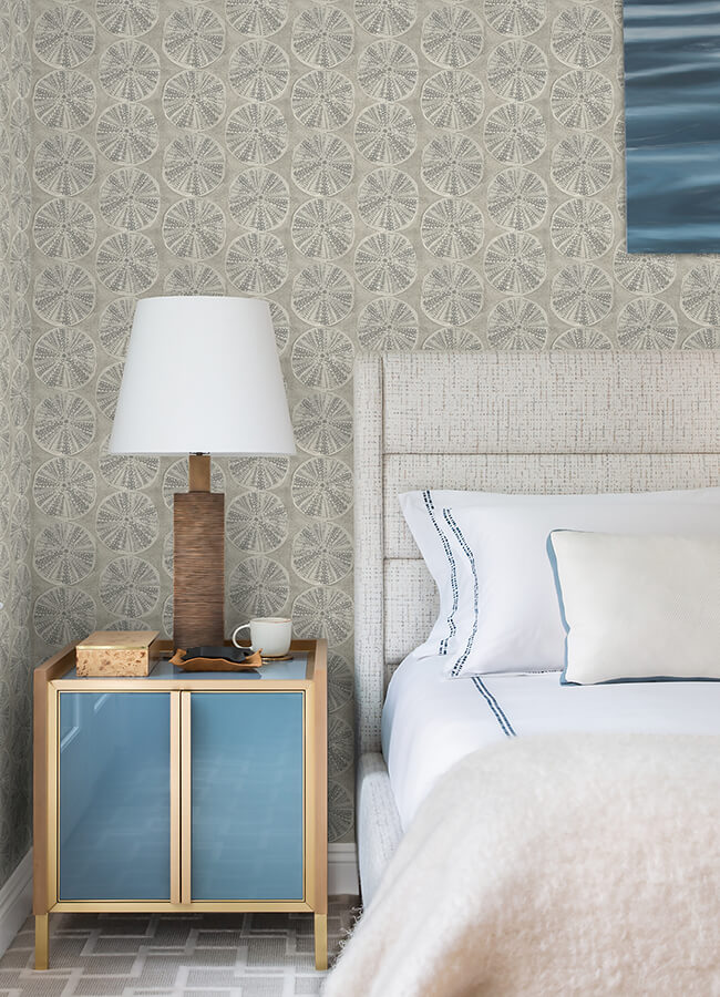 sea-biscuit-grey-sand-dollar-wallpaper-york-wallcoverings-4071-71024 - York Wallcoverings Wallpaper