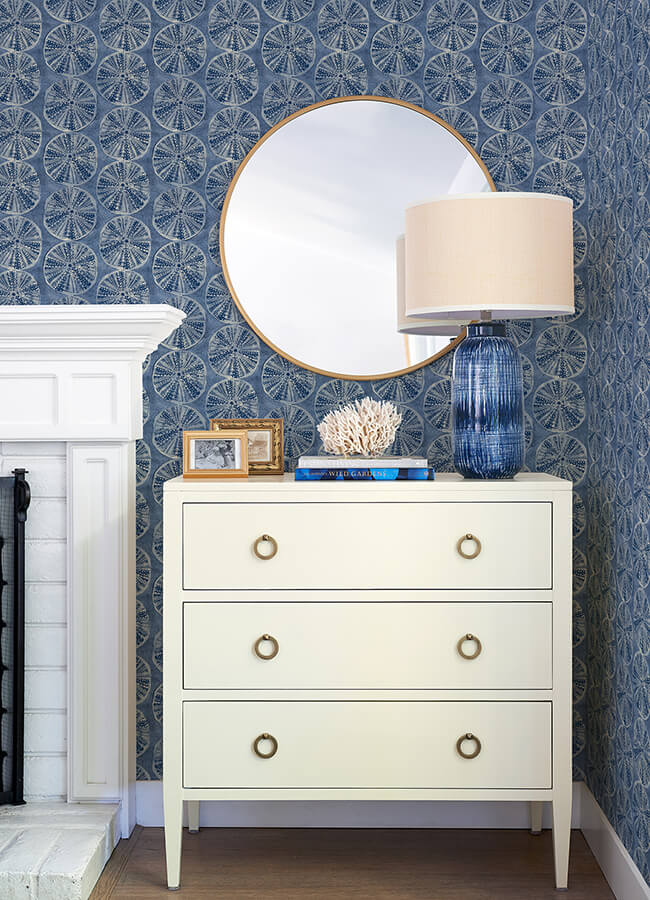 sea-biscuit-blue-sand-dollar-wallpaper-york-wallcoverings-4071-71025 - York Wallcoverings Wallpaper