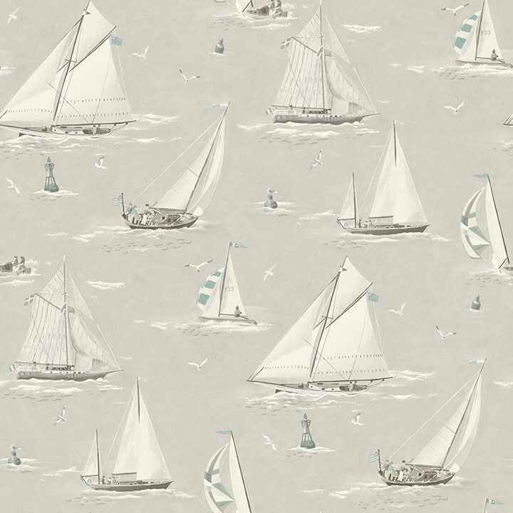 Leeward Light Grey Sailboat Wallpaper - York Wallcoverings - 4071-71036 - York Wallcoverings Wallpaper