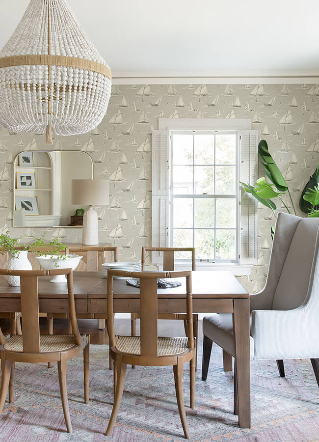 leeward-light-grey-sailboat-wallpaper-york-wallcoverings-4071-71036 - York Wallcoverings Wallpaper