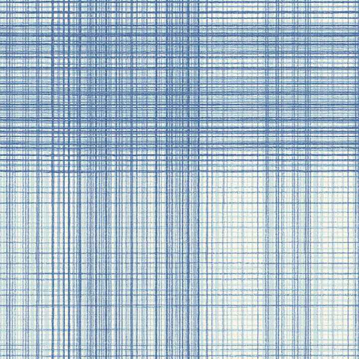 Madras Blue Plaid Wallpaper - York Wallcoverings - 4071-71043