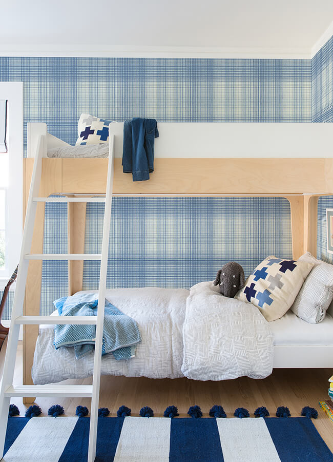 madras-blue-plaid-wallpaper-york-wallcoverings-4071-71043 - York Wallcoverings Papel pintado