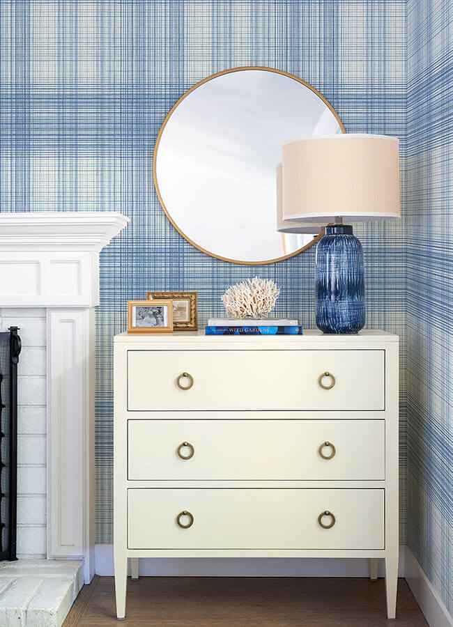 Madras Blue Plaid Wallpaper - York Wallcoverings - 4071-71043 - York Wallcoverings Wallpaper