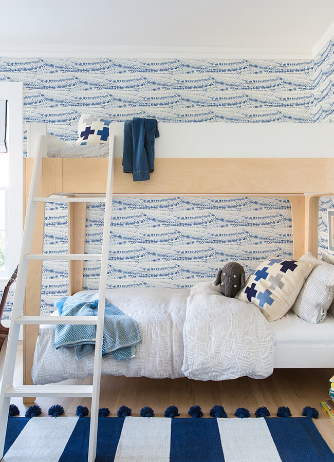 rannell-navy-abstract-scallop-wallpaper-york-wallcoverings-4071-71046 - York Wallcoverings Papel pintado