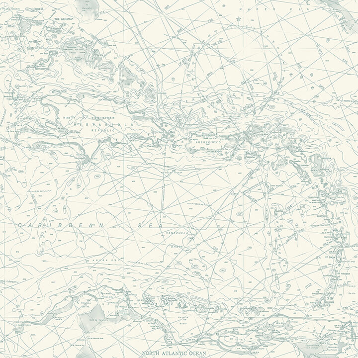 charts-aqua-nautical-chart-wallpaper-york-wallcoverings-4071-71058 - York Wallcoverings Papel pintado