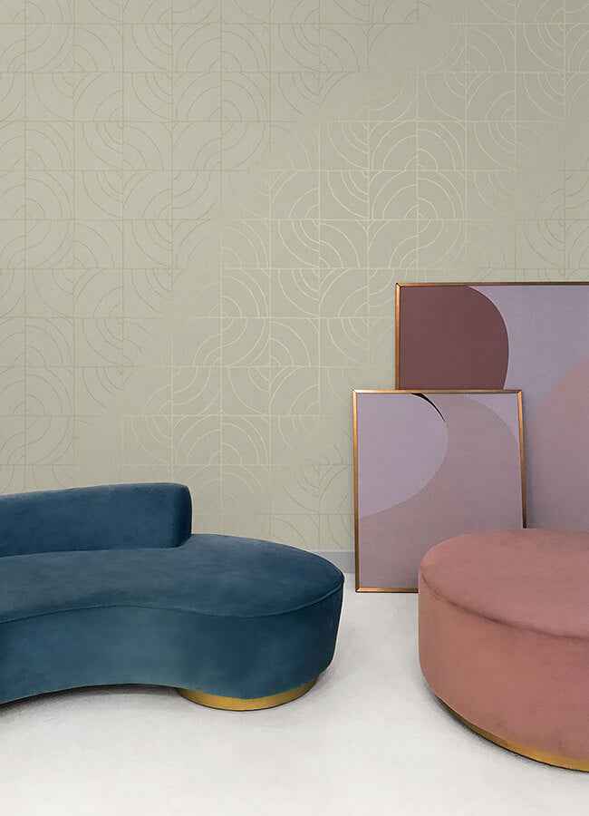 Taupe Batik Blok Peel & Stick Wallpaper - York Wallcoverings - ESS6021 - York Wallcoverings Wallpaper