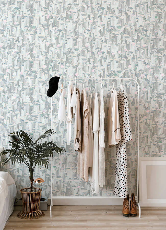 ramble-blue-geometric-wallpaper-york-wallcoverings-4121-25701 - York Wallcoverings Papel pintado