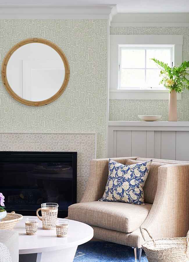 Ramble Sage Geometric Wallpaper - York Wallcoverings - 4121-25702 - York Wallcoverings Wallpaper