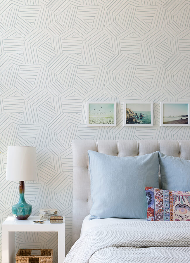helene-sky-blue-geometric-lines-wallpaper-york-wallcoverings-4121-26904 - York Wallcoverings Wallpaper