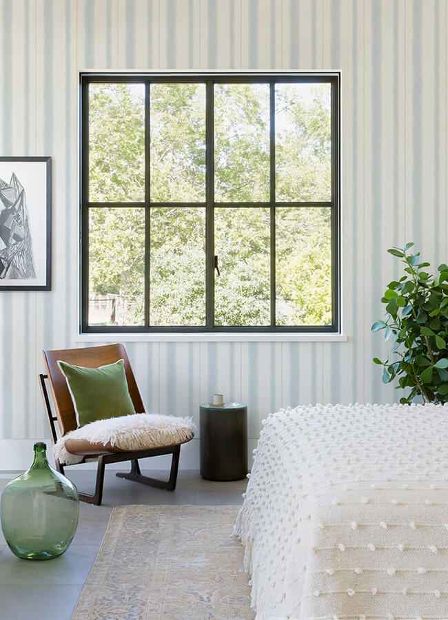 Alena Sky Blue Soft Stripe Wallpaper - York Wallcoverings - 4121-26910 - York Wallcoverings Wallpaper