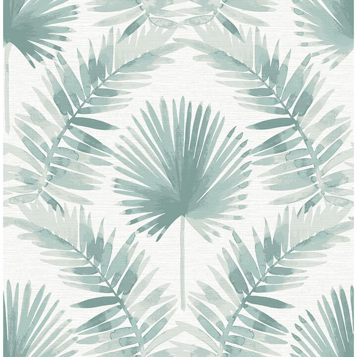 calla-teal-painted-palm-wallpaper-york-wallcoverings-4121-26912 - York Wallcoverings Wallpaper