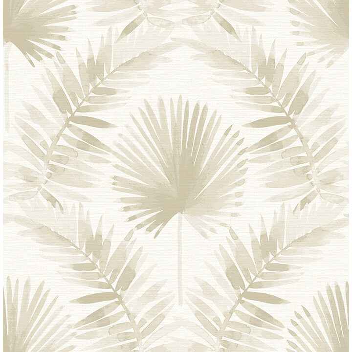 Calla Taupe Painted Palm Wallpaper - York Wallcoverings - 4121-26913 - York Wallcoverings Wallpaper