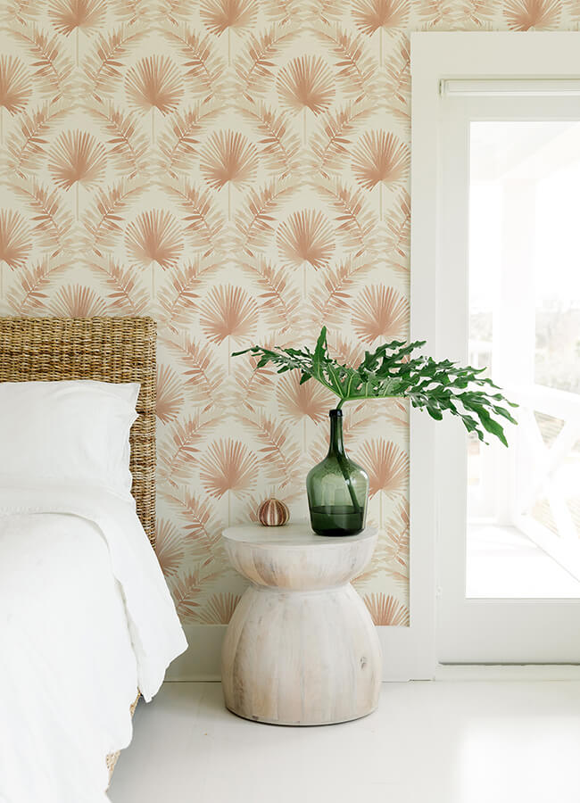 calla-rust-painted-palm-wallpaper-york-wallcoverings-4121-26914 - York Wallcoverings Wallpaper