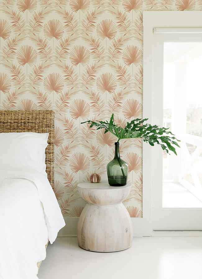 Calla Rust Painted Palm Wallpaper - York Wallcoverings - 4121-26914 - York Wallcoverings Wallpaper