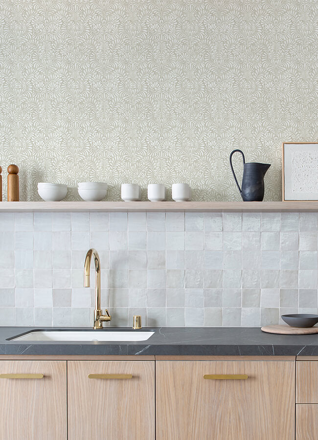 elma-taupe-fiddlehead-wallpaper-york-wallcoverings-4121-26920 - York Wallcoverings Papel pintado
