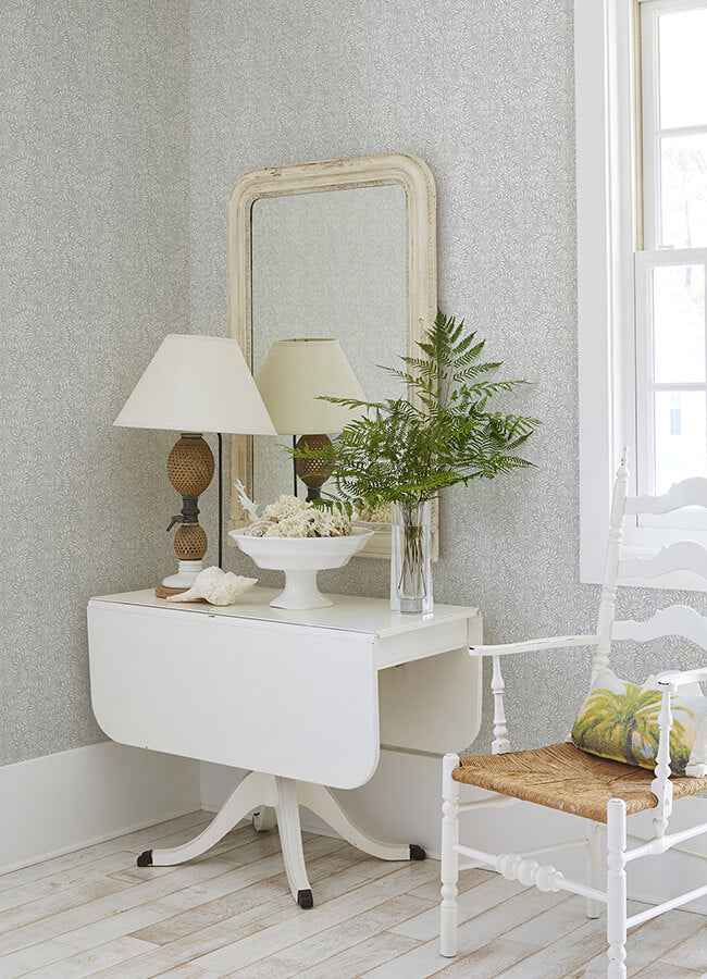 Elma Sterling Fiddlehead Wallpaper - York Wallcoverings - 4121-26921 - York Wallcoverings Wallpaper