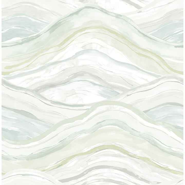 Dorea Sea Green Striated Waves Wallpaper - York Wallcoverings - 4121-26924
