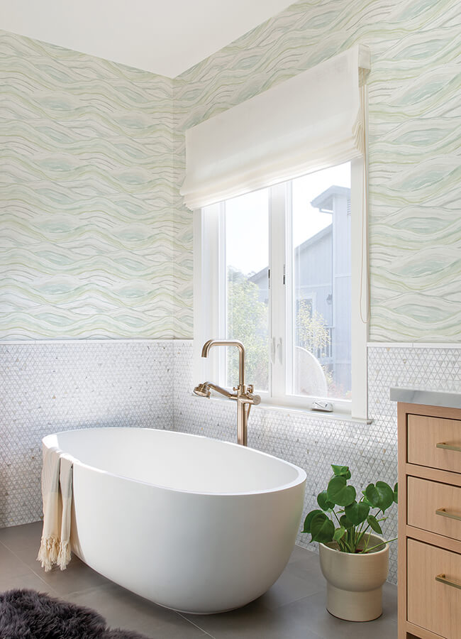 dorea-sea-green-striated-waves-wallpaper-york-wallcoverings-4121-26924 - York Wallcoverings Wallpaper