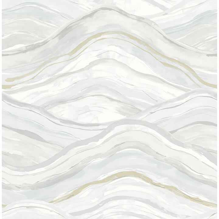 Dorea Light Blue Striated Waves Wallpaper - York Wallcoverings - 4121-26925