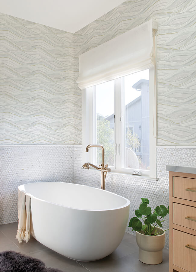 dorea-light-blue-striated-waves-wallpaper-york-wallcoverings-4121-26925 - York Wallcoverings Wallpaper