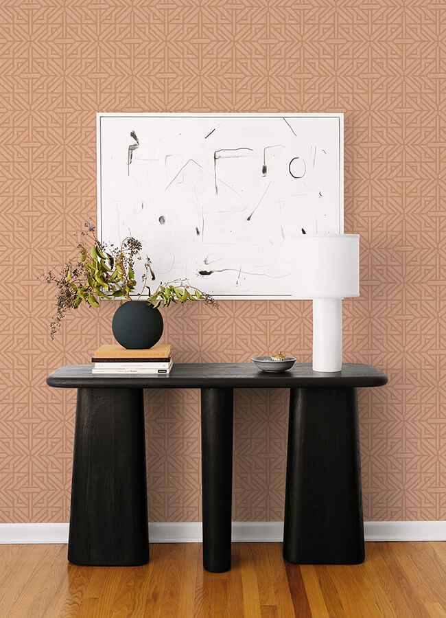 Hesper Rust Geometric Wallpaper - York Wallcoverings - 4121-26930 - York Wallcoverings Wallpaper