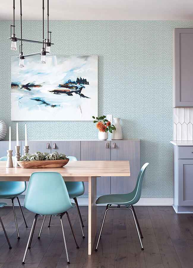 Hesper Sky Blue Geometric Wallpaper - York Wallcoverings - 4121-26932 - York Wallcoverings Wallpaper