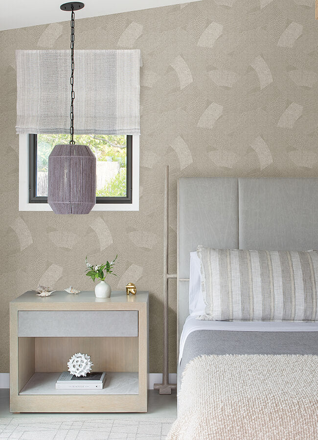 tania-light-brown-woven-abstract-wallpaper-york-wallcoverings-4121-26933 - York Wallcoverings Papel pintado