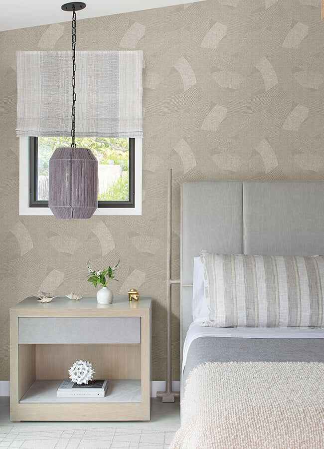 Tania Light Brown Woven Abstract Wallpaper - York Wallcoverings - 4121-26933 - York Wallcoverings Wallpaper