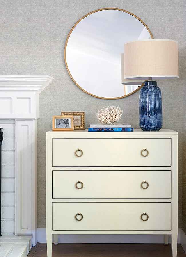 Minerva Dove Texture Geometric Wallpaper - York Wallcoverings - 4121-26937 - York Wallcoverings Wallpaper